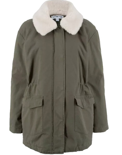 Damen parka jacke lang oliv - parka,