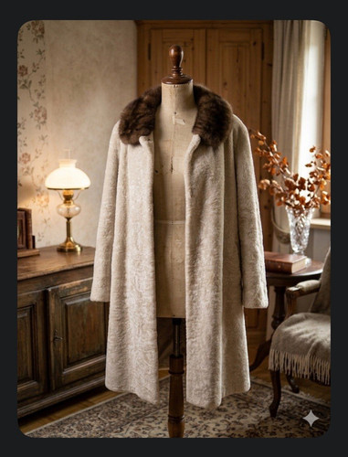 Damen mantel beige braun lang - mantel, beige/braun