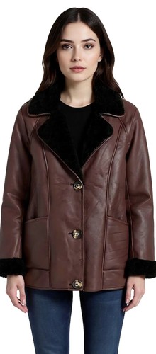 Damen lederimitat jacke mit - lederimitat-jacke,